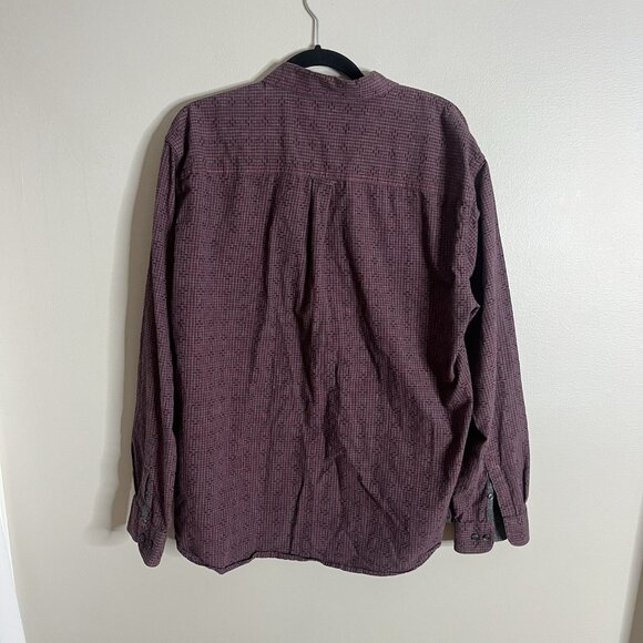 Carbon 2 Cobalt Men's Size XL Maroon Grey Check Button Down Shirt - Picture 5 of 6